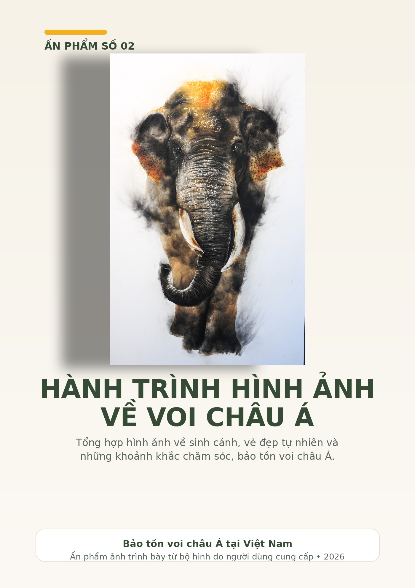 Bìa ấn phẩm Hành trình hình ảnh về voi châu Á